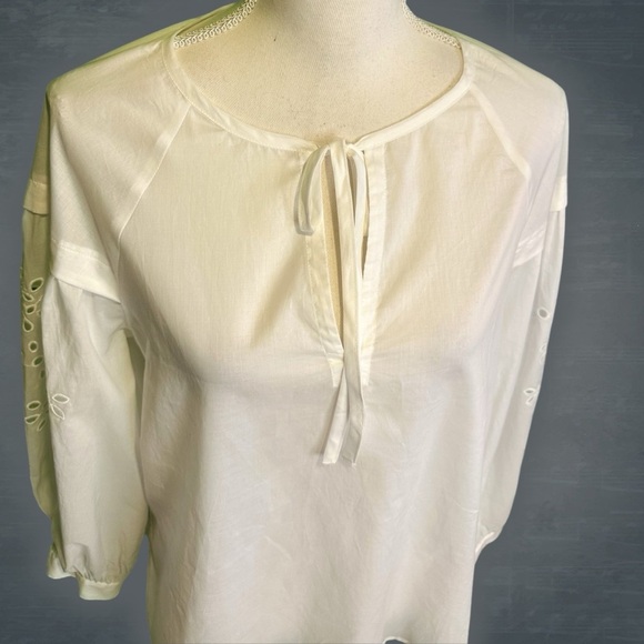 NWOT Rails ‘Dari’ Eyelet Drop Shoulder Tunic Top in “Beach White” Size Medium - Picture 7 of 16
